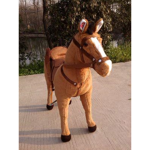 仿真动物大号毛绒玩具可骑战马公仔生肖马玩偶六一儿童节生日礼物