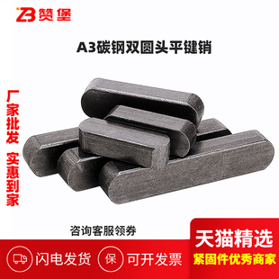 D3D4D5D6D8D10 D20 A3碳鋼雙圓鍵銷子 A型平鍵GB1096平鍵銷方鍵銷
