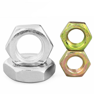 镀锌GB6172薄螺母GB6173细牙扁螺母幼牙薄型螺母螺帽M8M10M12-M36