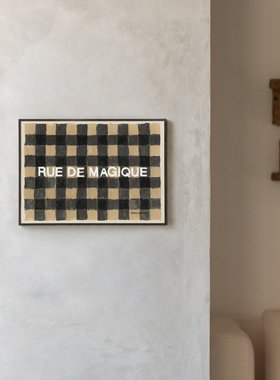 Rue de Magique 复古格子艺术北欧抽象卧室床头海报 装饰画