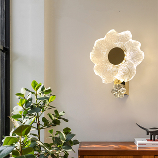 卧室床头璧灯客厅背景墙灯门厅入户过道走廊网红爆款楼梯花瓣壁灯