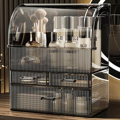 化妆品收纳盒桌面整理收纳柜透明亚克力抽屉式高级感创意防尘翻盖