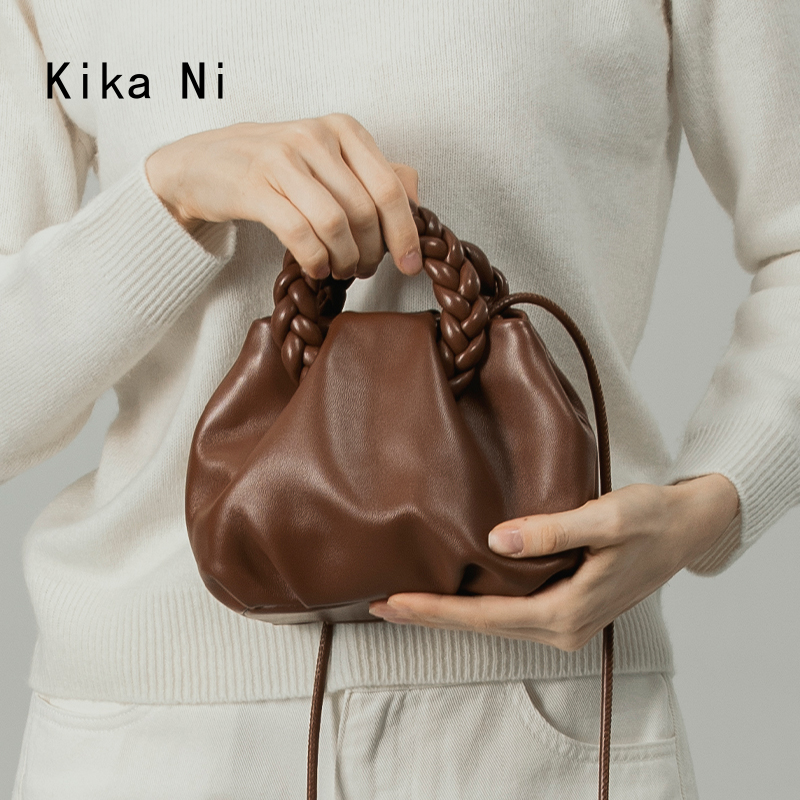 kikani褶皱云朵包迷你休闲单肩包