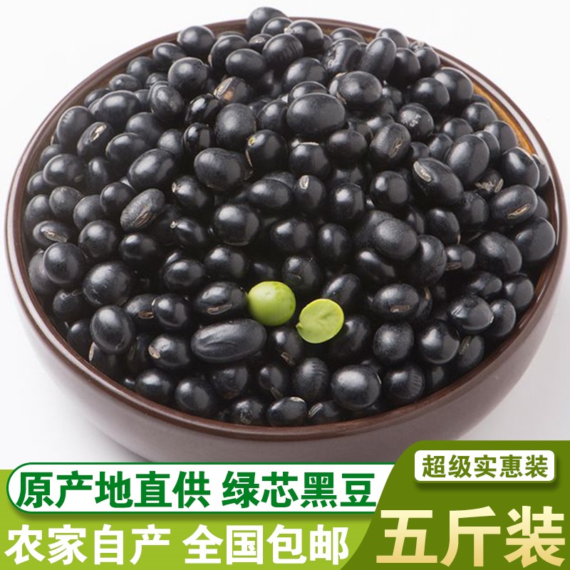 东北绿芯黑豆5斤农家自产非转基因黑小豆黑大豆豆浆黑豆备孕排卵