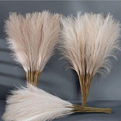 10pcs Faux Pampas Grass, Pampas Grass For Floor Vase, Pampas