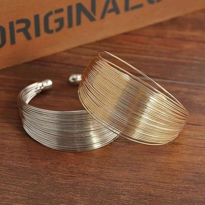 Vintage Smooth Irregular Twist Wide Bracelets For Women Gold