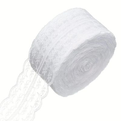 10.9Yards White Lace Ribbon, Gift Wrapping, Dress Decoration