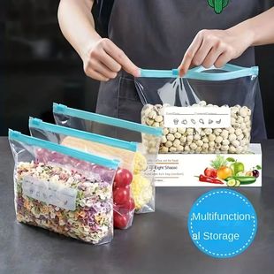 Leak proof freezer bag with zipper lock - reusable, fresh-ke