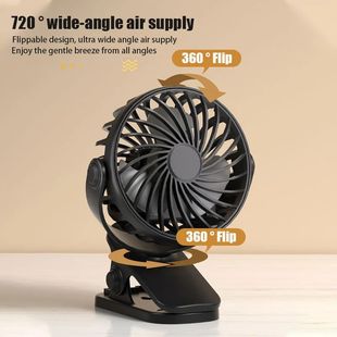 Rechargeable Portable Electric Fan 720° Rotating Hanging Cl