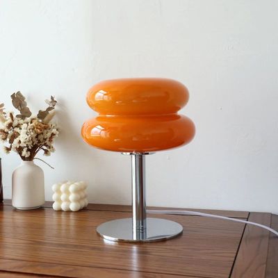 Macaron Glass Table Lamp Trichromatic Dimming Living Room At