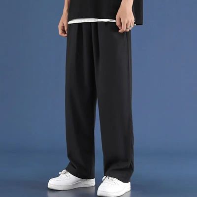 Men Ice Silk Sweatpants Drawstring Sreetwear Harajuku Jogger