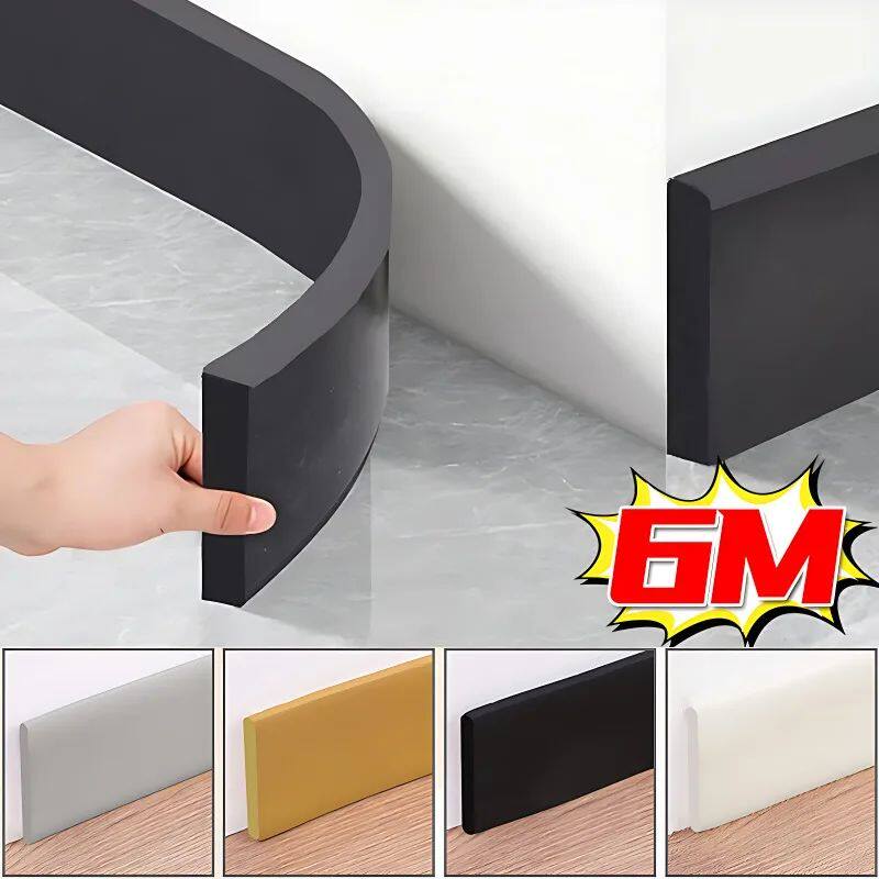 6/2M Waterproof enclosure Self adhesive Skirting Line 3D Wal
