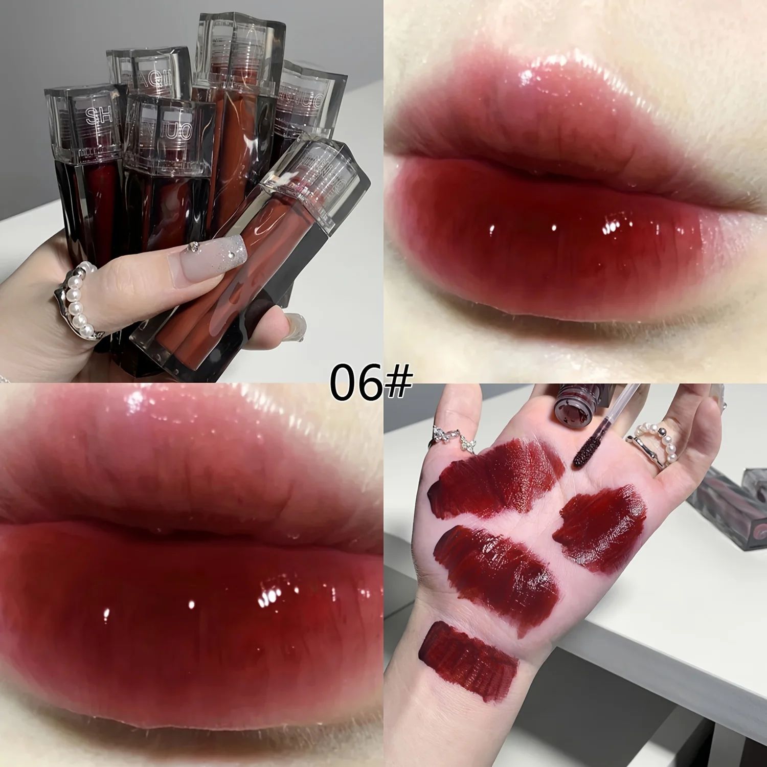 Adorable Bear Mirror Lip Glaze - Long-Lasting, Non-Fading, H