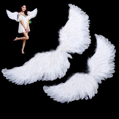1Pc Kids Adult Party Swallow White Angel Feather Wings Wands