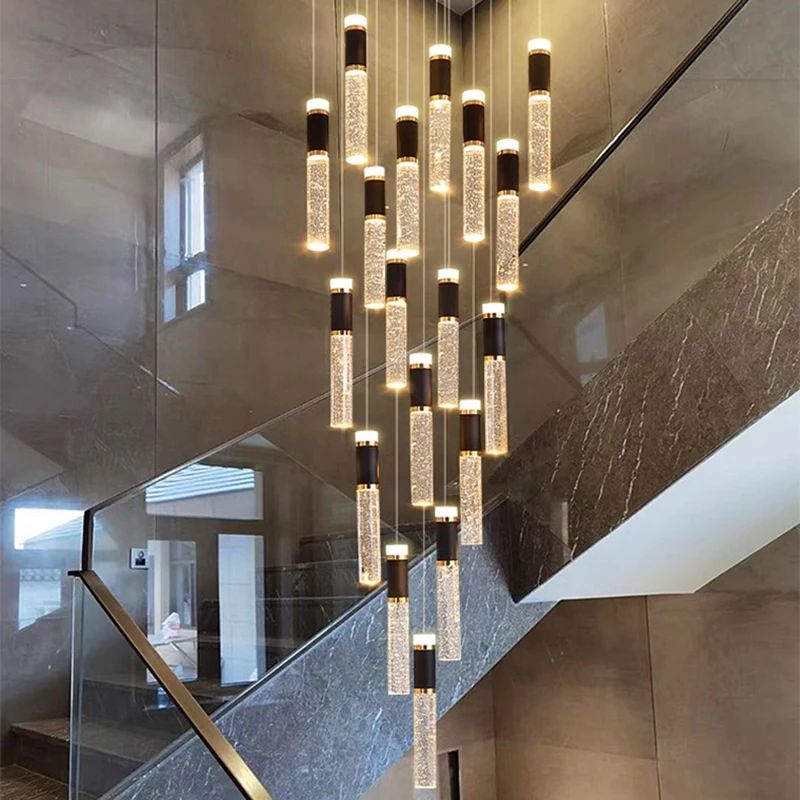 Modern home decoration crystal chandelier, stair Pendant lam