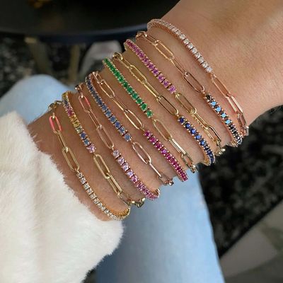 Luxury Color Cubic Zirconia Gold Color Tennis Bracelets For
