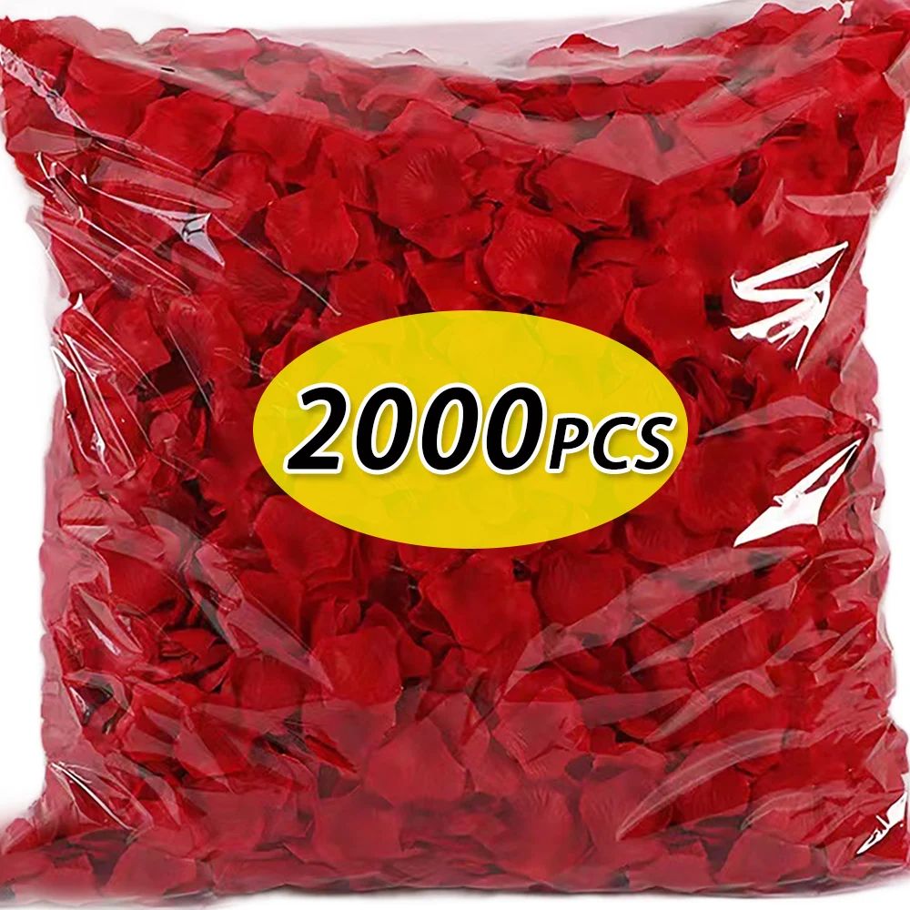 2000/100Pcs Artificial Fake Rose Petals Colorful Simulation