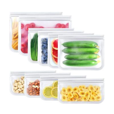 10 Piece Reusable Food Storage Bags BPA Free Freezer Bags Le