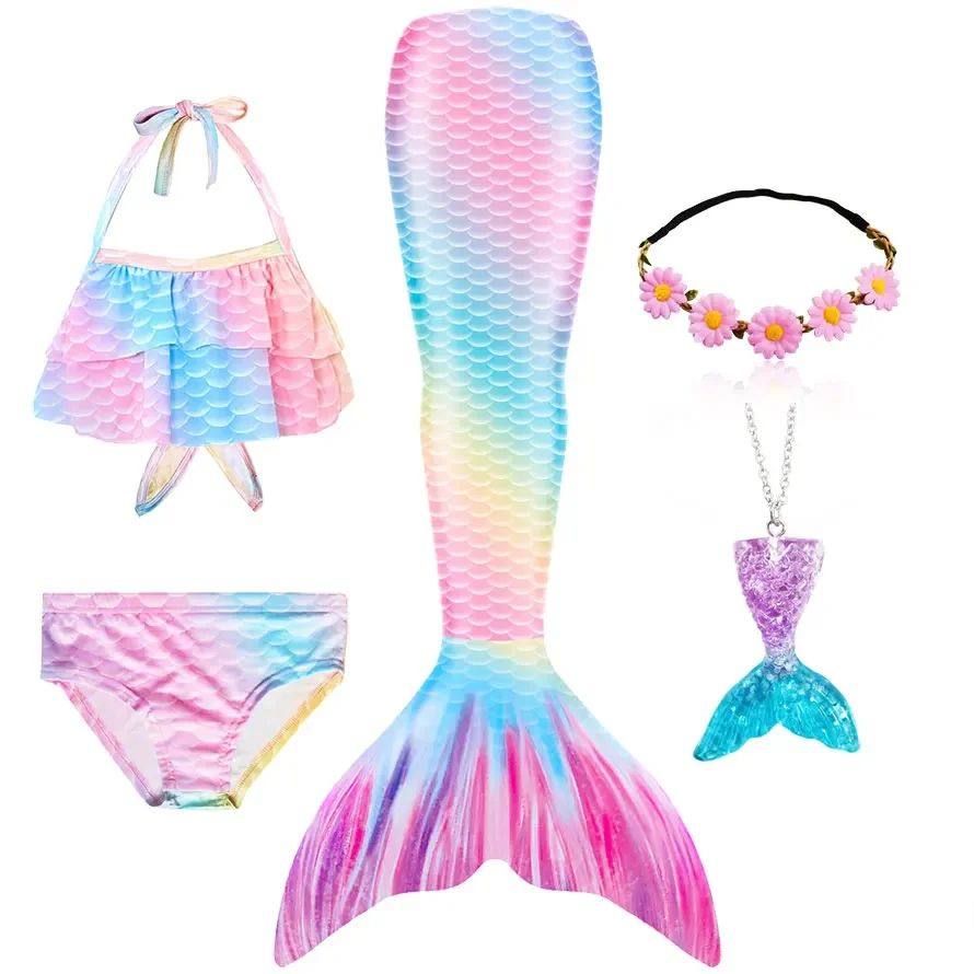 New The Little Mermaid Tails Ariel Memaid Swimsuit Bikini Ba
