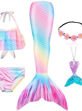 New The Little Mermaid Tails Ariel Memaid Swimsuit Bikini Ba