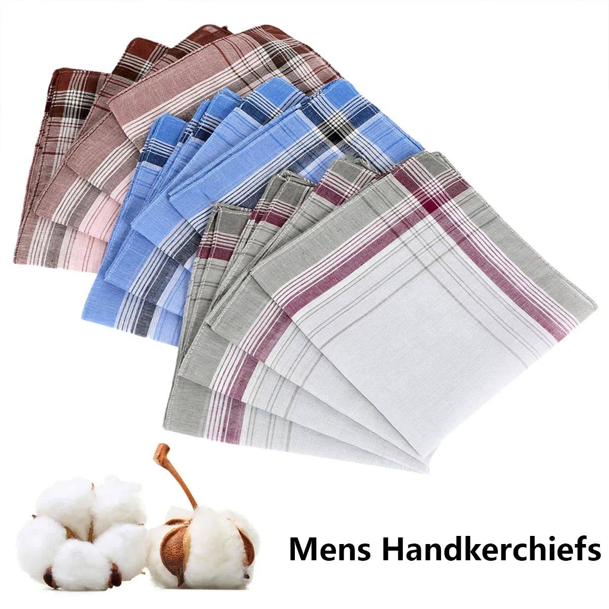Men's Handkerchief Towels Multicolor Plaid Stripe Men Women