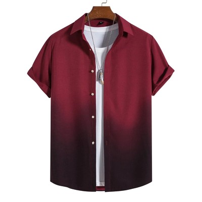 Men's Shirt Summer Clothing Gradient Design Graphic 3D Print
