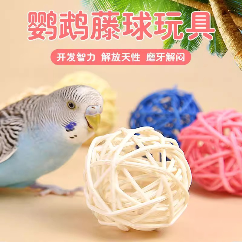 鹦鹉藤球啃咬玩具觅食训练陪伴磨牙互动益智力趣味玄风虎皮鸟用品