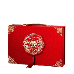 彩礼现金礼盒彩礼钱盒子订婚礼金盒高端全套聘金盒箱结婚布置装饰
