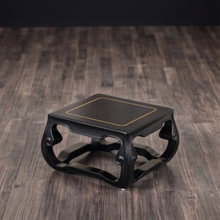 紫光檀正方形实木鱼缸盆景香炉雕刻底座佛像奇石红木摆件瓷器底托