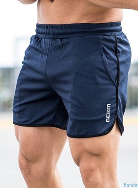 Summer men gym Shorts男士系带锻炼运动跑步训练户外Quickdry速