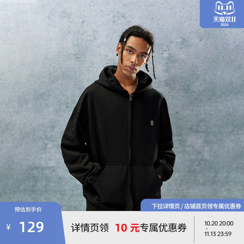 【beaster fe】金属标logo纯棉针织开衫男380g重磅美式休闲外套
