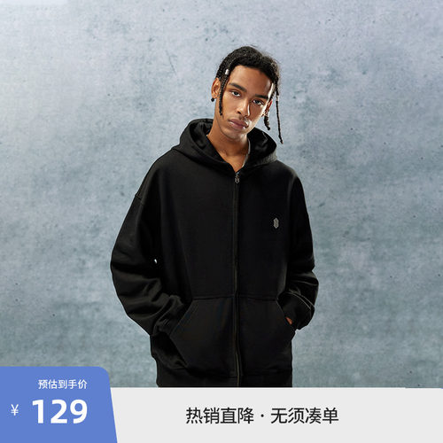 【beaster fe】金属标logo纯棉针织开衫男380g重磅美式休闲外套