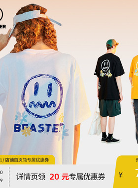 BEASTER奥莱鬼脸时尚街头字母印花休闲宽松T恤男女短袖潮流