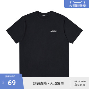 BEASTER潮流重磅印花图案短袖T恤男美式休闲纯棉新款黑色上衣