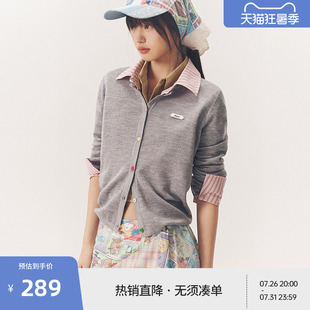 【啄木鸟伍迪联名】王一菲同款BEASTER针织衬衫女polo领上衣