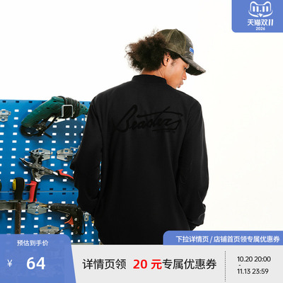 BEASTER长袖T恤字母胶印