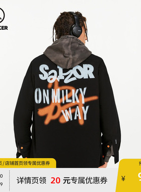 BEASTER奥莱潮流复古个性衬衫翻领休闲帅气ins拉链外套男秋