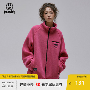 夹克情侣潮牌男装 BEASTER奥莱仿羊羔绒外套男春季 春反季