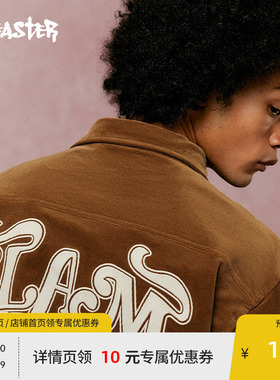 BEASTER灯芯绒长袖衬衫男23新品华丽金矿字母刺绣美式情侣外套