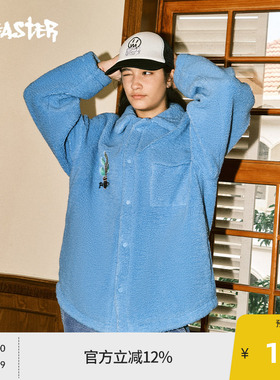 BEASTER奥莱刺绣仙人掌新款仿羊羔绒外套女冬装潮牌宽松保暖夹克