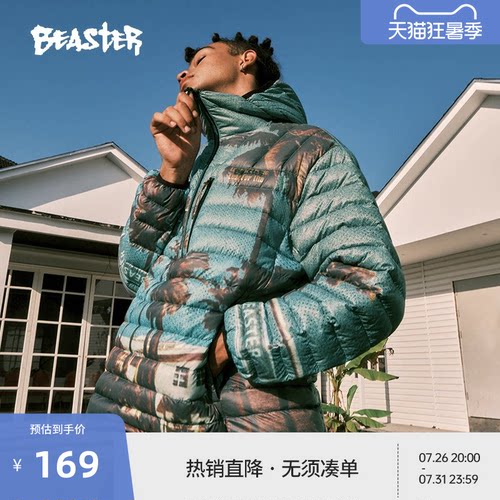 Beaster加州风景满印羽绒服
