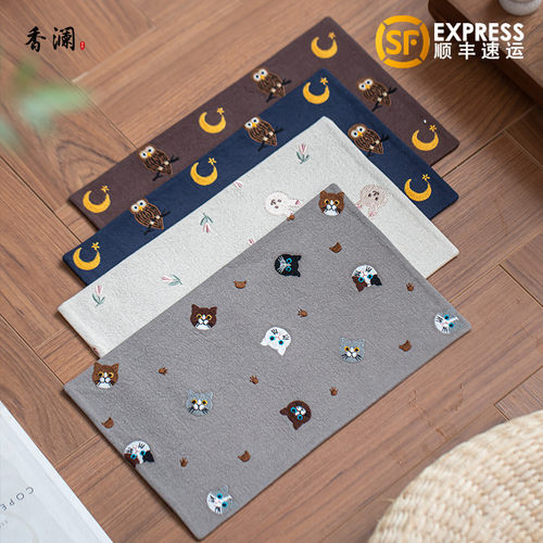 景德镇小清新刺绣茶席手工制作