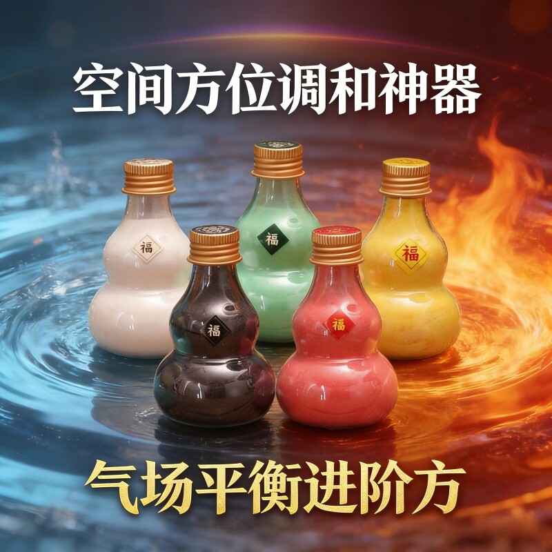 财神殿五色土一套宫廷御方摆件