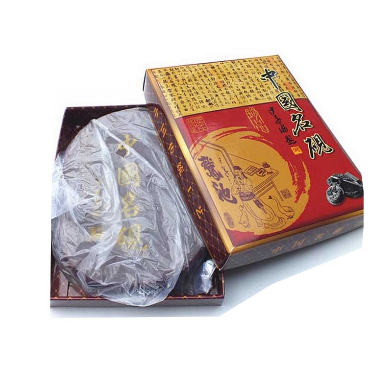 【送墨条】书法学生砚台椭圆形中国名砚5678寸带盖原石材砚台 可