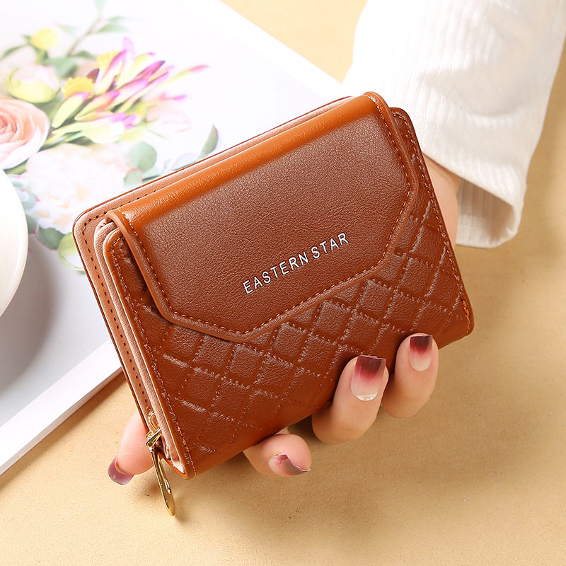 娇雪兰时尚钱包女短款韩版潮流可爱简约百搭小清新学生三折拉链皮