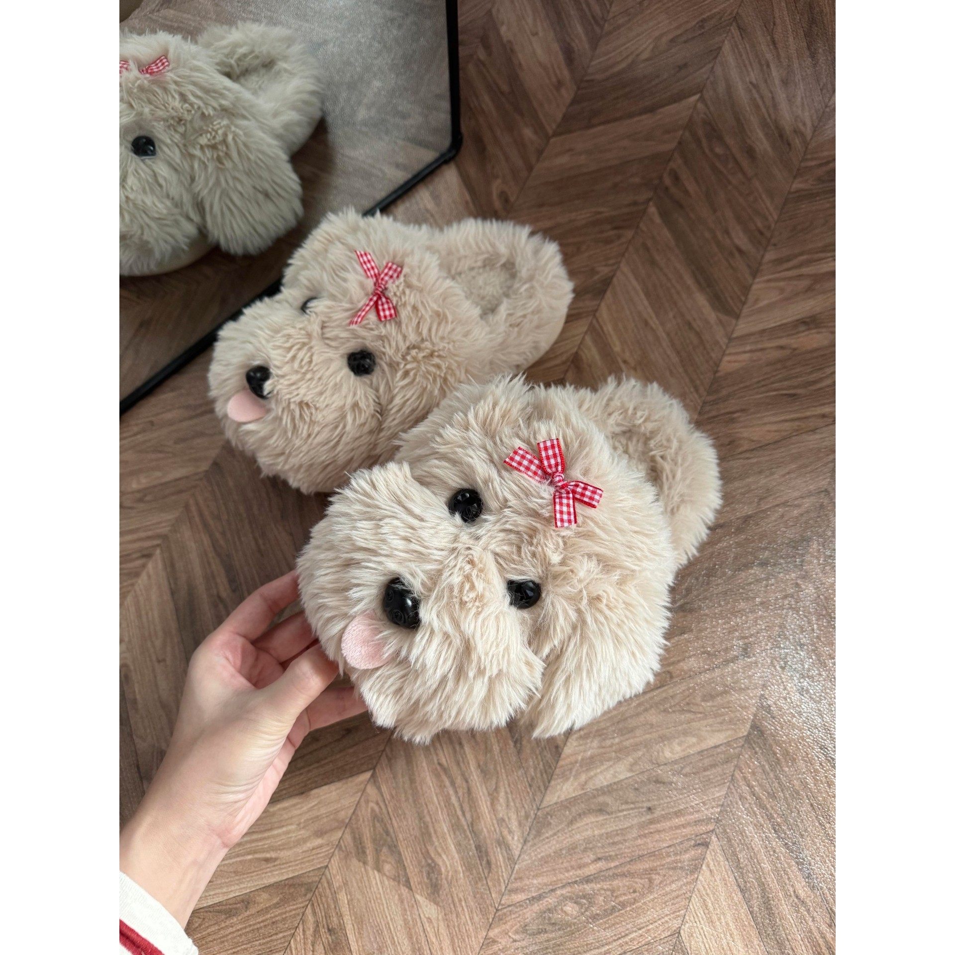 小狗棉拖鞋女士冬季家居室内保暖可爱毛毛绒厚底防滑拖鞋2025新款