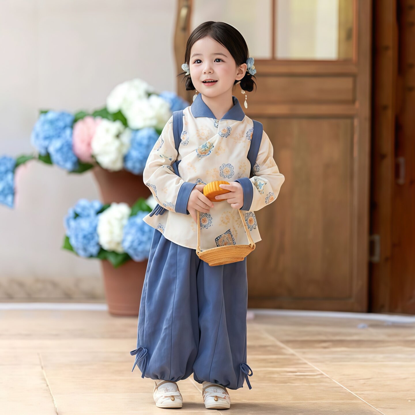 中秋女童汉服国风新中式图片