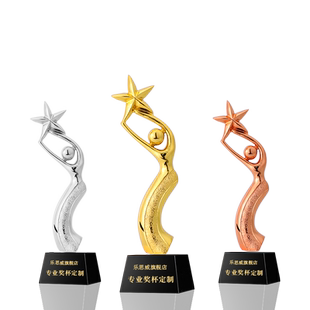 金属舞蹈大赛儿童小金人水晶奖杯定制芭蕾舞比赛定做创意颁奖奖品