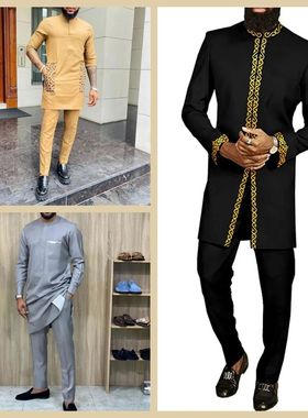 2023new en's  ops and ants wo-piece Set rinted Solid Color o