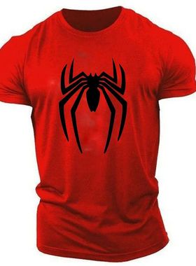 Summer casual sports fashion 2D printed spider adult crewne